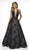 Blush by Alexia Designs - C2053 Plunging Halter Ballgown In Pink