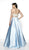 Blush by Alexia Designs - C2055 Two Piece Beaded Gown In Blue and White