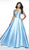 Blush by Alexia Designs - C2056 Bead Embellished A-Line Gown In Blue