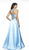 Blush by Alexia Designs - C2056 Bead Embellished A-Line Gown In Blue