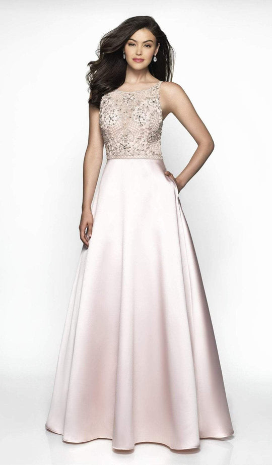 Blush by Alexia Designs - C2060 Beaded Bandeau Back Gown In Pink