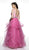 Blush by Alexia Designs - C2064 Plunging V-Neck Ruffled Ballgown In Pink
