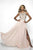 Blush by Alexia Designs - C2081 Beaded A-Line Dress with Slit In Pink and Neutral