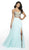 Blush by Alexia Designs - C2089 Two Piece Beaded Strapless Gown In Blue and Neutral
