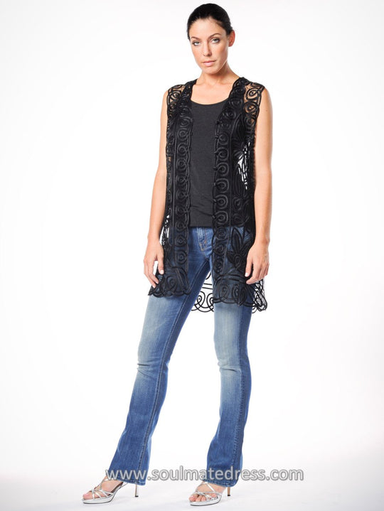 C21L LONG SILK CROCHET VEST
