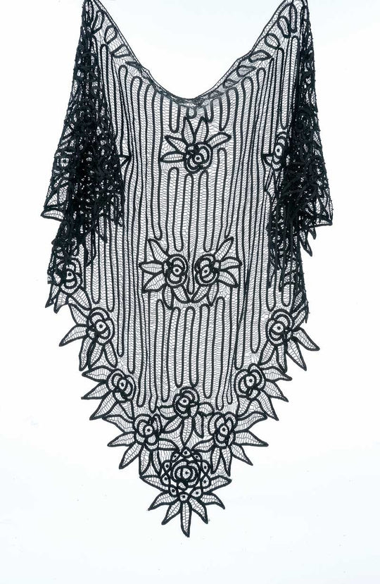 C305 Silk Hand Crochet Triangle Shawl