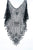 Soulmates - C305 Silk Hand Crochet Triangle Shawl in Gray