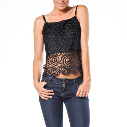 C3104 Crochet Cropped Camisole