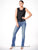 C3109 Embellished Beaded Fringe Hem Top