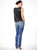 C3109 Embellished Beaded Fringe Hem Top