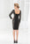 Terani Couture - C3670 Embellished Square Neck Sheath Dress in Black and Neutral