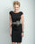 Terani Couture - Braid Motif Peplum Sheath Cocktail Dress C3678 in Black