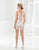 Terani Couture - Radiant Sleeveless Short dress with Leafy Appliques C3701 In White