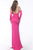 Jovani - JVN61841 Deep Halter V-neck Ruched Sheath Dress In Pink