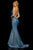 Sherri Hill - 52614 Sexy Lace Up Back Fitted Dress In Blue