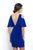 Blush - C416 Draped Sleeves Jersey Fitted Cocktail Dress In Blue
