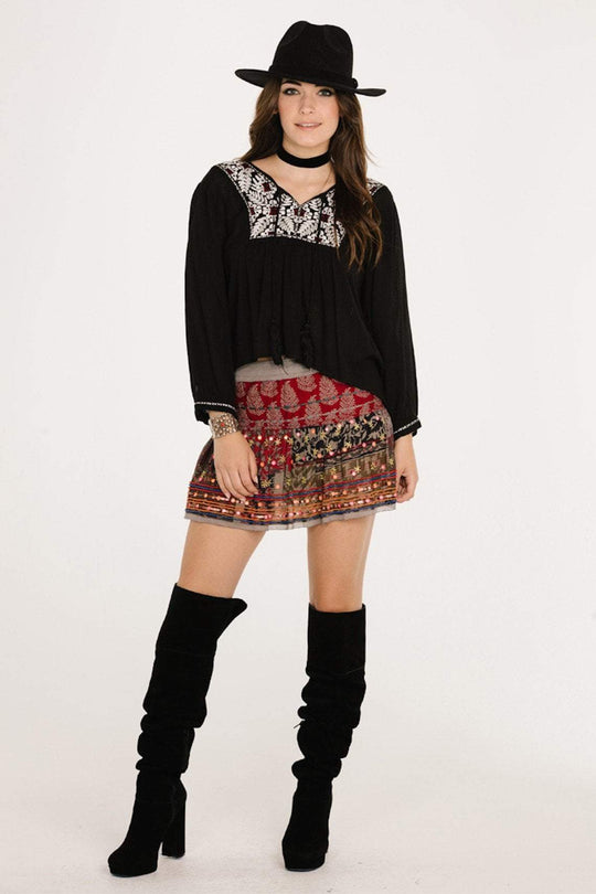 RAGA - Rosanna Tassel Top in Black