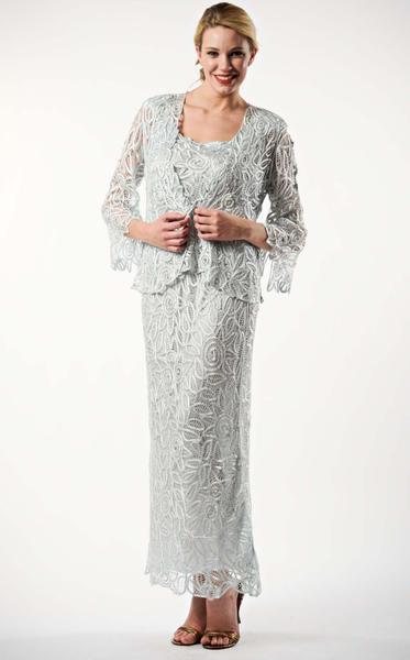 Soulmates - Quarter Bell-Sleeve Jacket Three Piece Skirt Set C710 In Blue