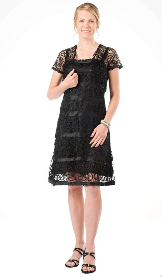 Soulmates - C7185 Cap Sleeves Bolero Jacket With Dress