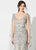 Ivonne D for Mon Cheri - 219D73 Embroidered V-neck Sheath Dress In Silver and Nude