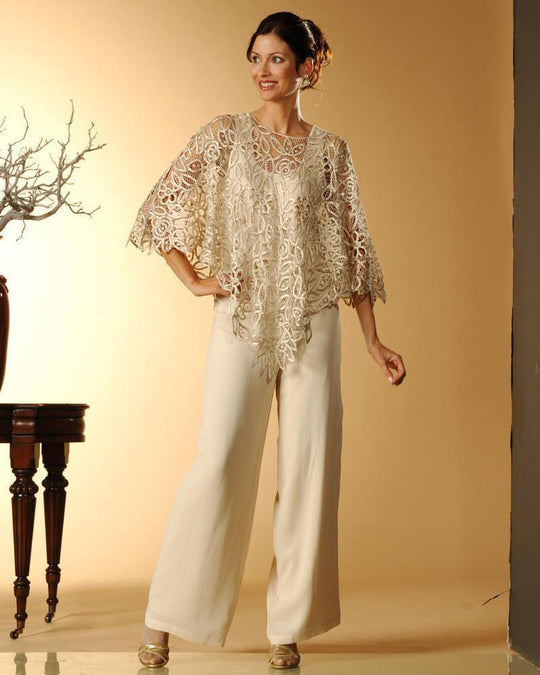 Soulmates - C8812 Silk Beaded Poncho in Nude