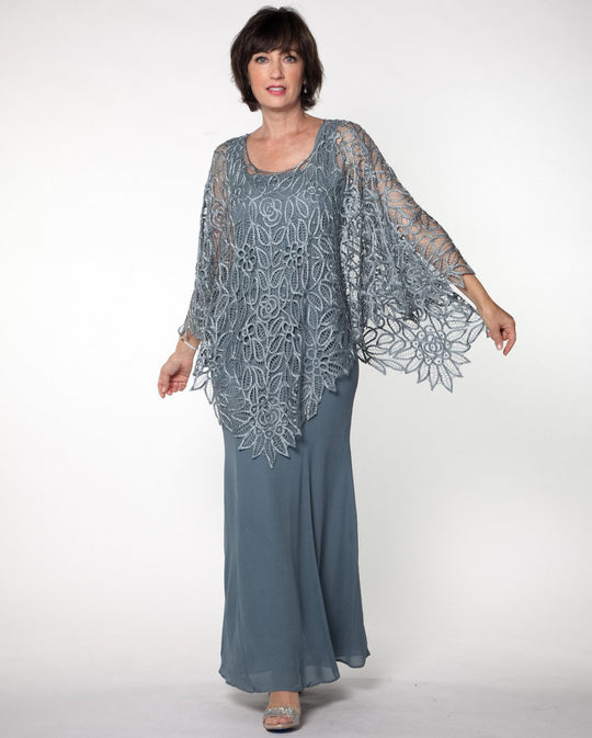 C881 Silk Crochet Poncho