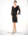 C903 Crochet Lace V-Neck 3/4 Bell-Sleeve Dress