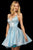 Sherri Hill - 52985 V-Neck A-Line Short Dress In Blue
