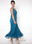 C1068 Beaded Silk Lace Collar Jacket with Godet Dress Set