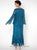 C1068 Beaded Silk Lace Collar Jacket with Godet Dress Set