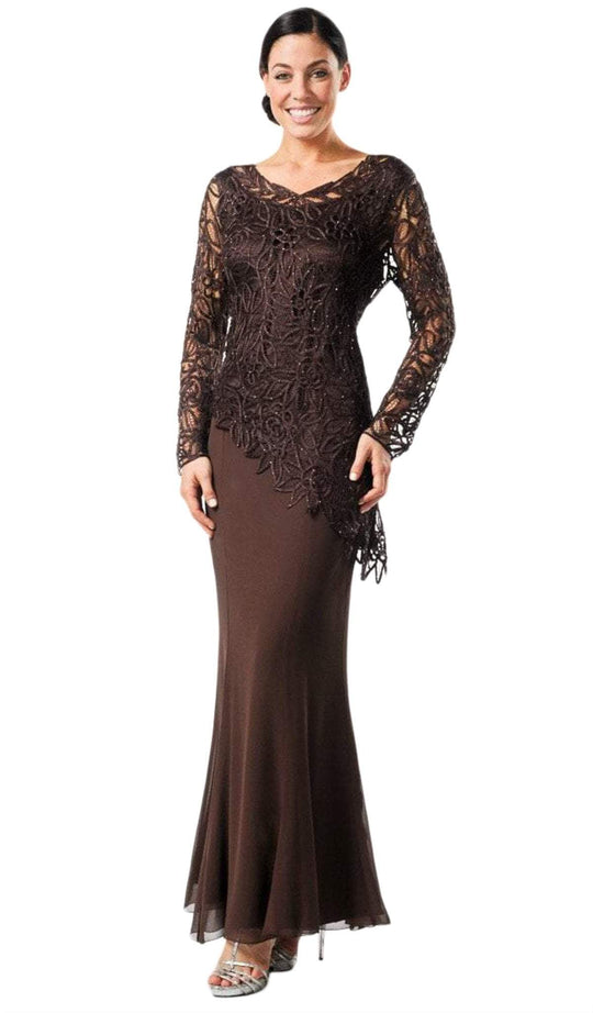 Soulmates - C805809 Asymmetrical Silk Crochet Lace Tunic Skirt Set