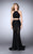 La Femme - Stunning High Neck Laced Two-Piece Dress 24029 in Black