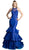 Beaded Halter Tiered Mermaid Prom Dress With Train