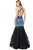 Colors Couture - J041 Bejeweled Mermaid Evening Gown in Black and Blue