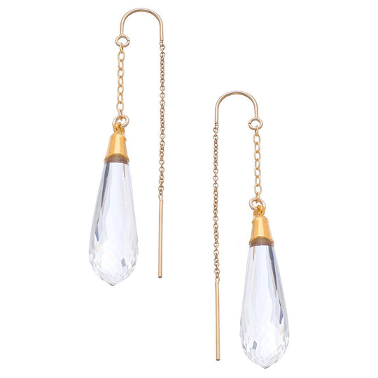Chandelier Crystal Quartz Thread Thru Earrings