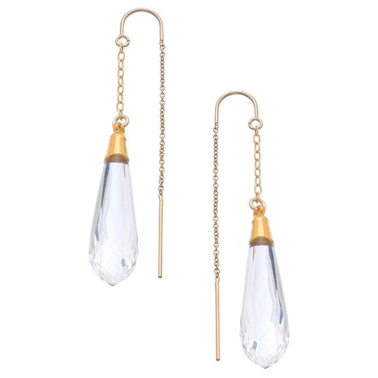 Heather Hawkins - Chandelier Crystal Quartz Thread Thru Earrings