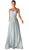 Strapless Twined Front Chiffon Long Evening Gown
