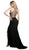 Cinderella Divine - Sleeveless Embellished Sheer Halter Fitted Dress