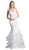 Cinderella Divine - CD196 Applique Jewel Tiered Trumpet Dress In White