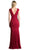 Cinderella Divine - Cap Sleeve V-neck Jersey Trumpet Evening Dress