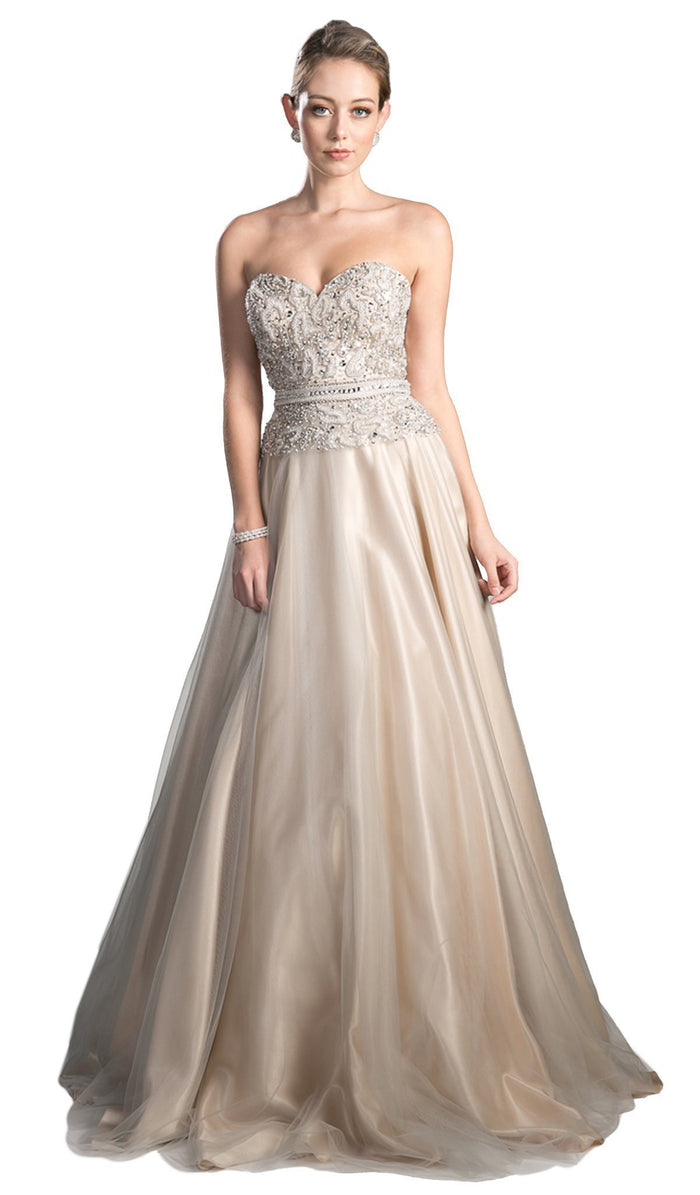 Beaded Sweetheart Tulle A-line Evening Dress