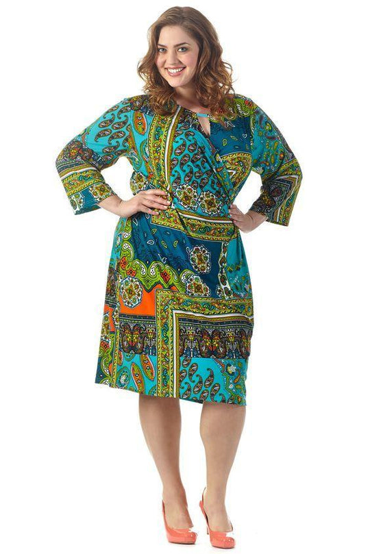 CE1514 Plus Size Dress in Print/Multi