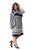 CE1515 Plus Size Dress in Black/Cream Print