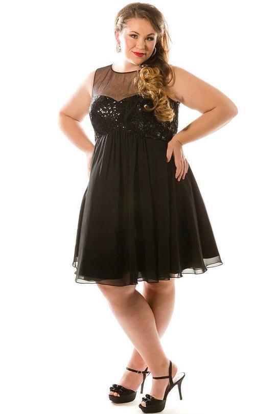 Sydney's Closet - CE1817 Sleeveless Sequined A-Line Cocktail Dress