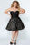 Sydney's Closet - CE1821 Strapless Sweetheart A-Line Cocktail Dress In Black and Gold