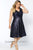 Sydney's Closet - CE1901 Allover Sequin V Neck A-Line Cocktail Dress In Blue