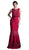 Cinderella Divine - CF138 Lace Bateau Mermaid Evening Gown In Red