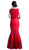 Cinderella Divine - CF138 Lace Bateau Mermaid Evening Gown In Red
