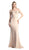 Cinderella Divine - CF158 Stretch Crepe Satin Off Shoulder Gown In Yellow and Neutral