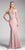 Cinderella Divine - CF158 Off Shoulder Stretch Crepe Satin Gown In Neutral and Pink